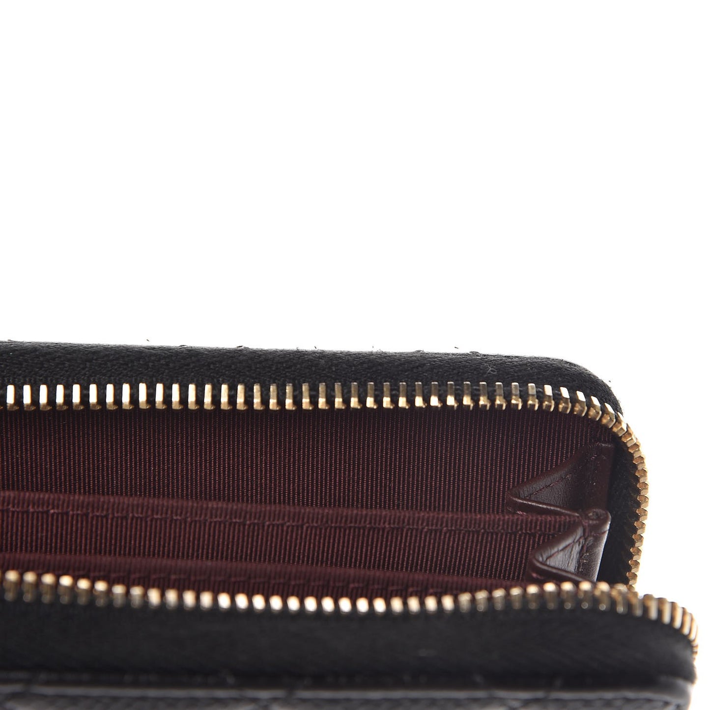 Caviar Quilted Zip Coin Purse Black