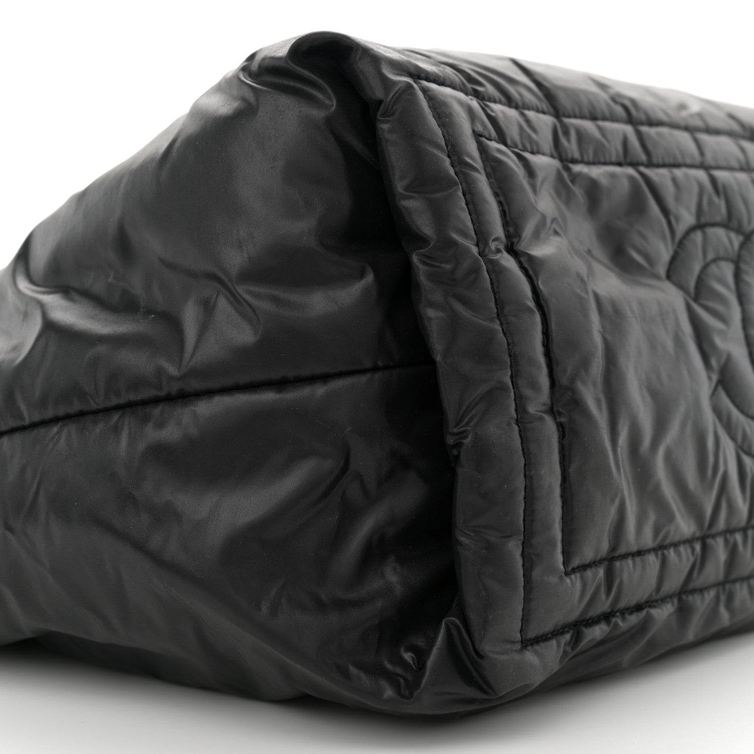 Chanel Nylon Quilted Small Coco Cocoon Reversible Tote Black 9 of 10