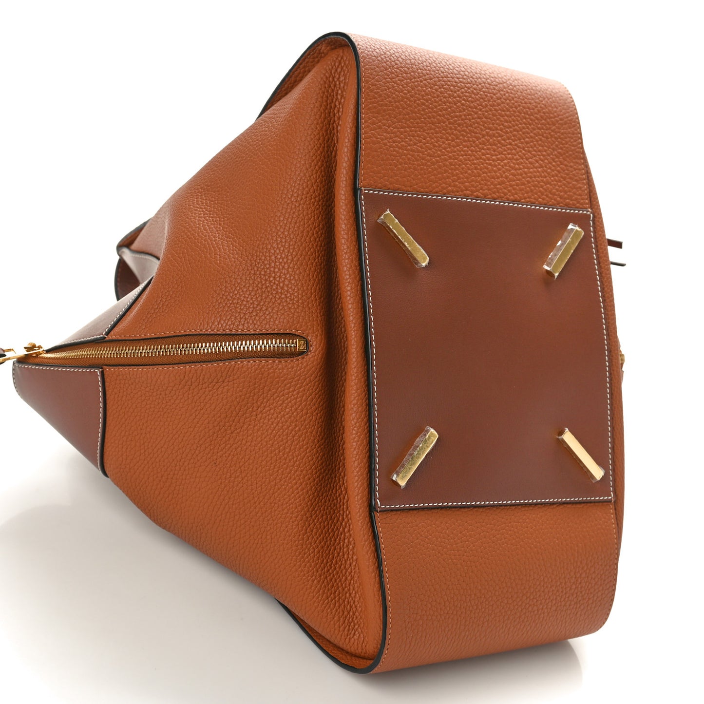 Grained Calfskin Medium Hammock Shoulder Bag Tan
