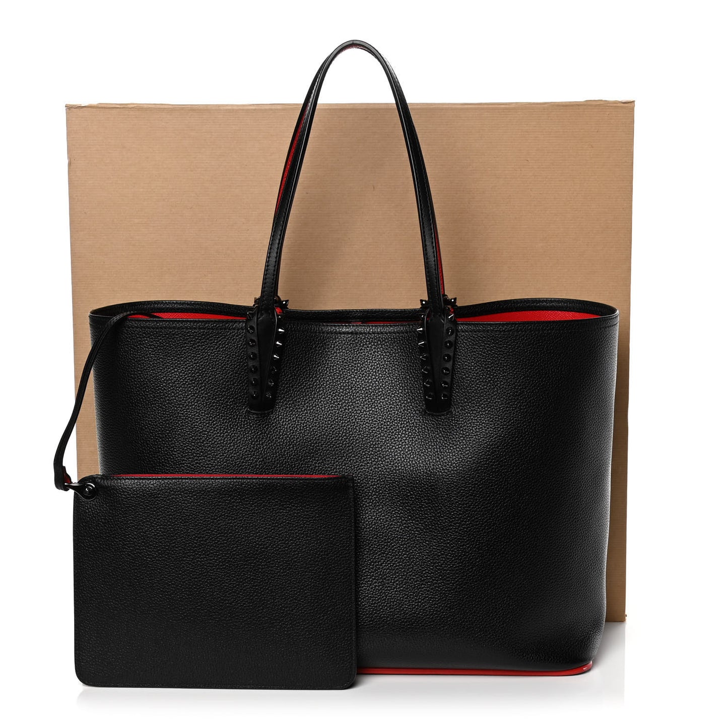 Calfskin Spikes East West Cabata Tote Black
