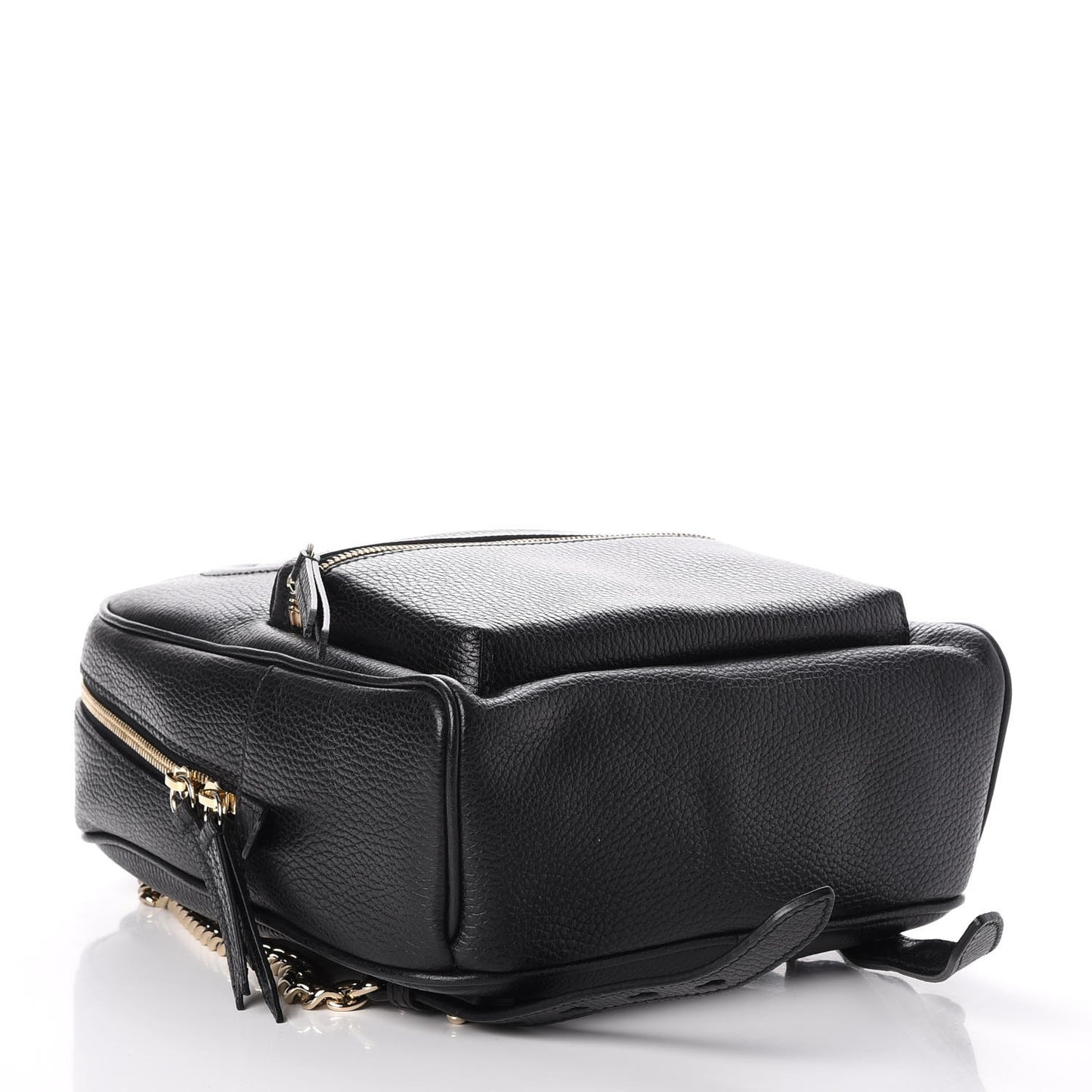 Pebbled Calfskin Soho Chain Backpack Black
