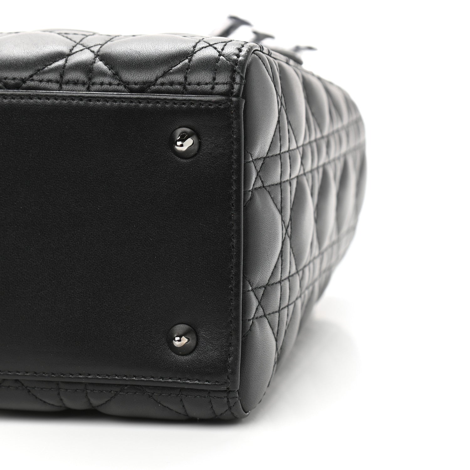 Christian Dior Lambskin Cannage Medium Lady Dior Black 9 of 10