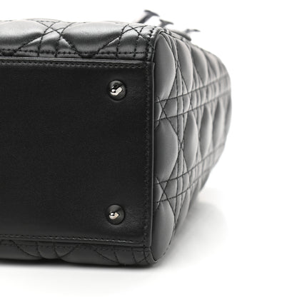 Christian Dior Lambskin Cannage Medium Lady Dior Black 9 of 10