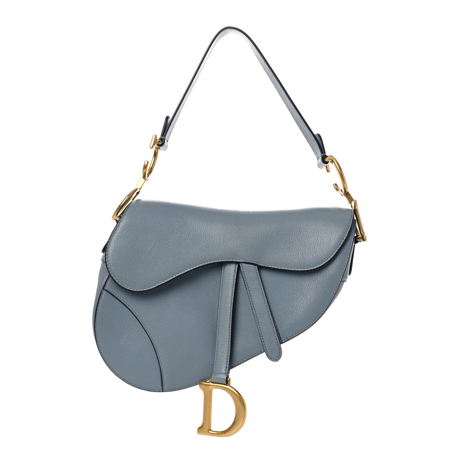 Christian Dior Shiny Goatskin Saddle Bag Cloud Blue 1 of 29
