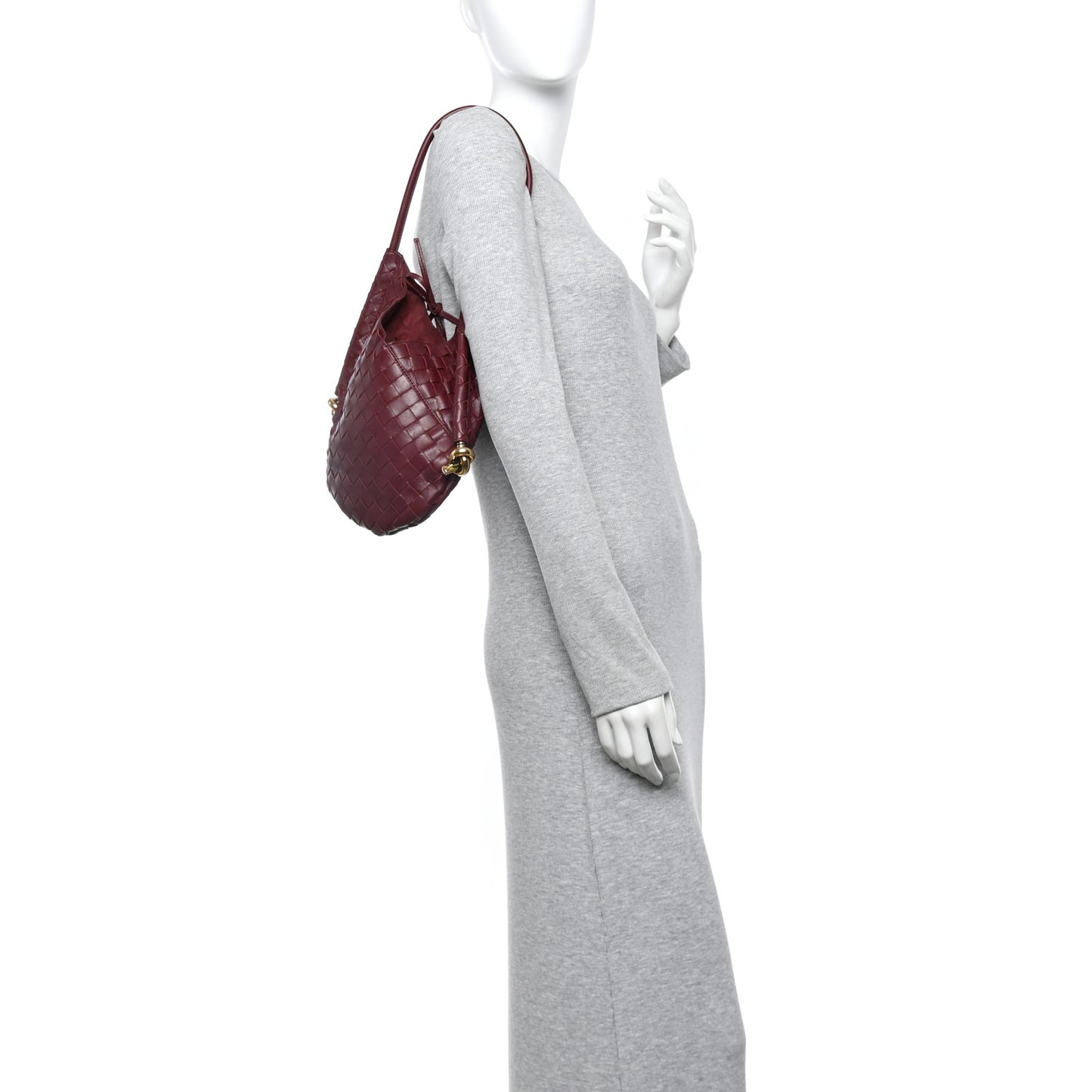 Nappa Intrecciato Small Solstice Hobo Barolo