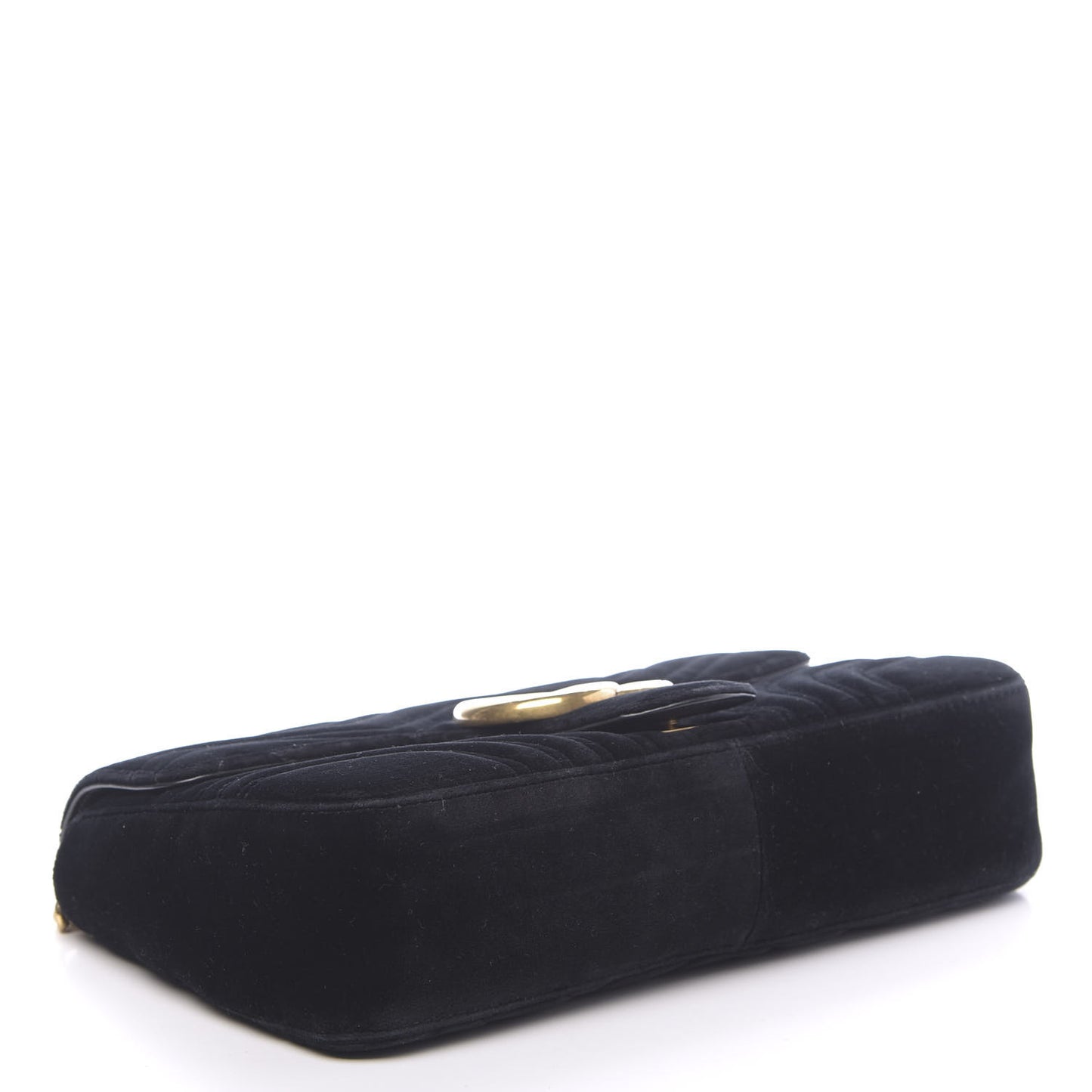 Velvet Matelasse Medium GG Marmont Shoulder Bag Black