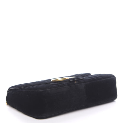 Gucci Velvet Matelasse Medium GG Marmont Shoulder Bag Black 4 of 10