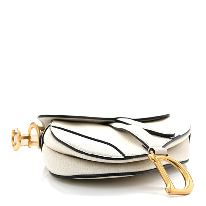 Christian Dior Grained Calfskin Mini Saddle Bag White 4 of 10
