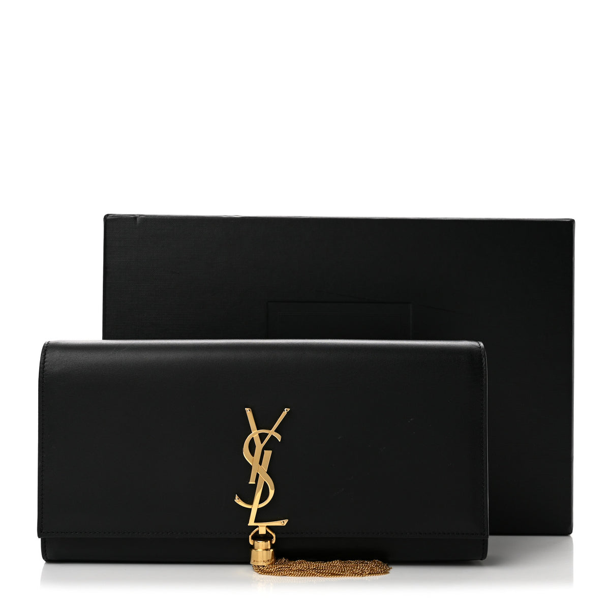 Calfskin Classic Monogram Tassel Clutch Black