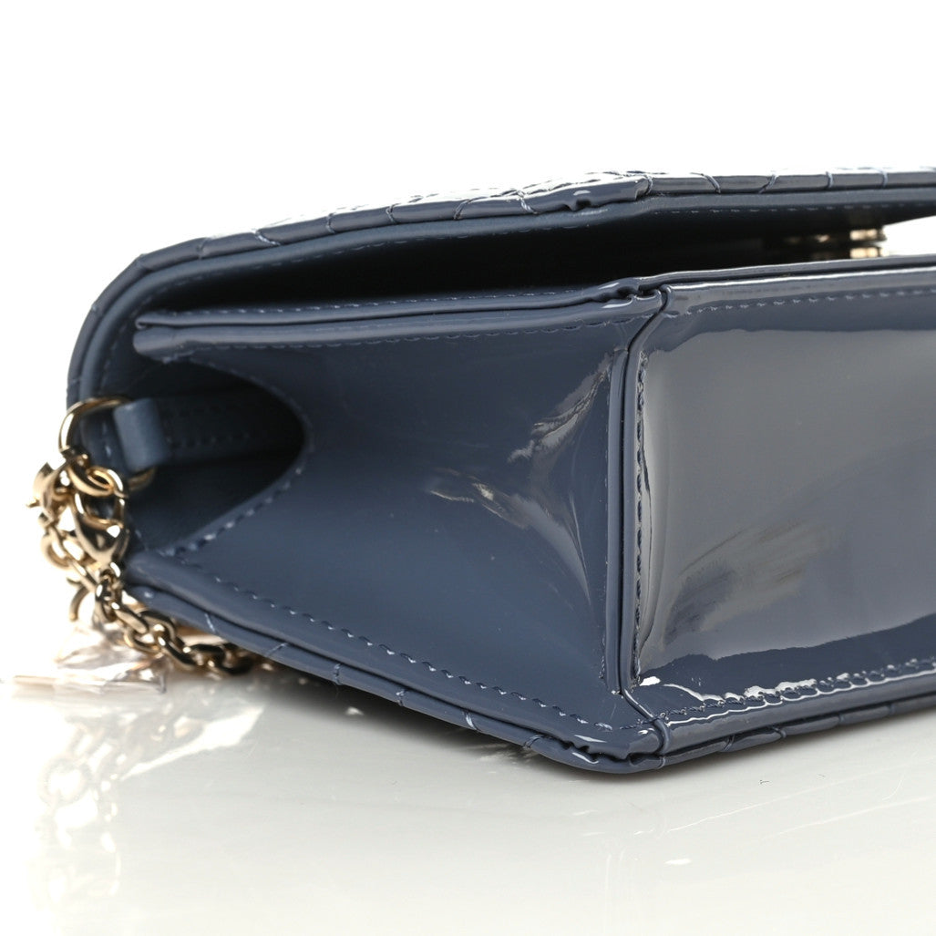 Christian Dior Patent Cannage Nano Lady Dior Pouch Cloud Blue 6 of 10