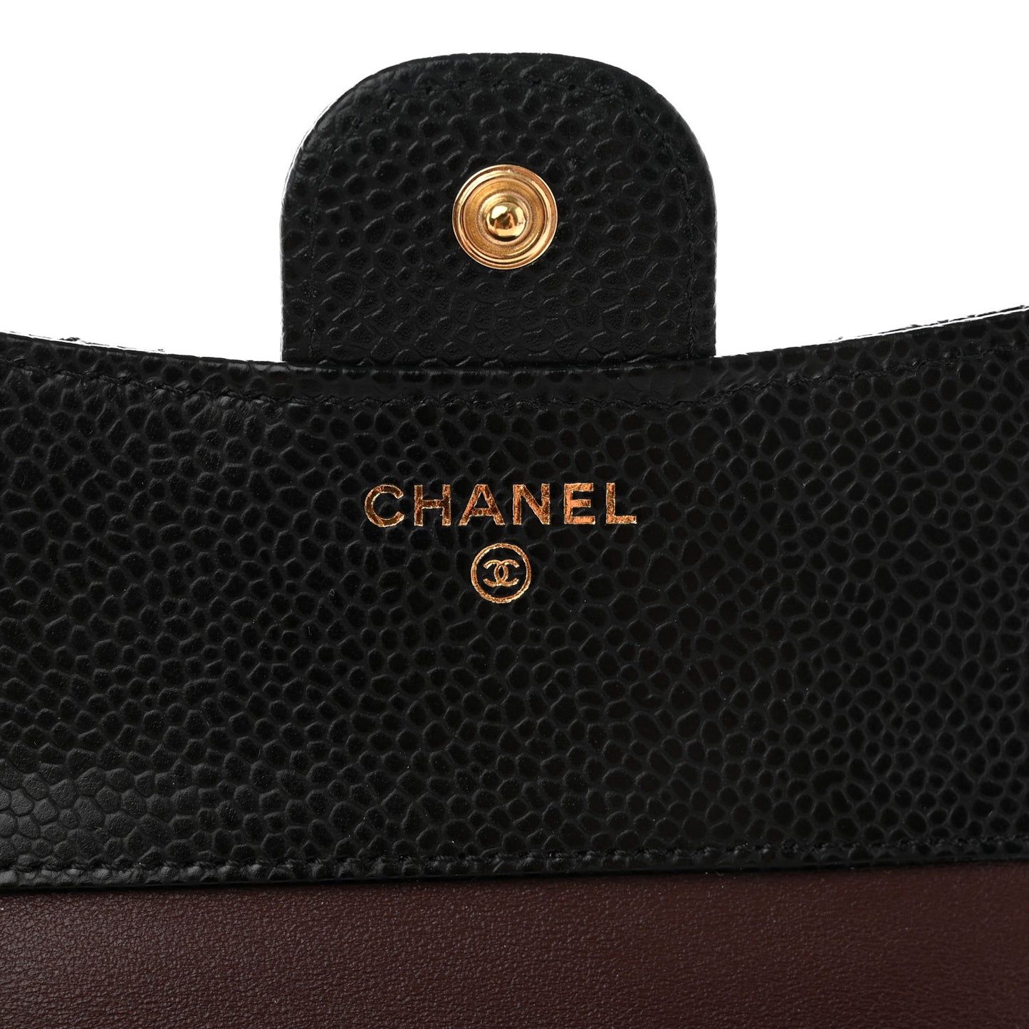 Caviar Quilted Compact Flap Wallet Black