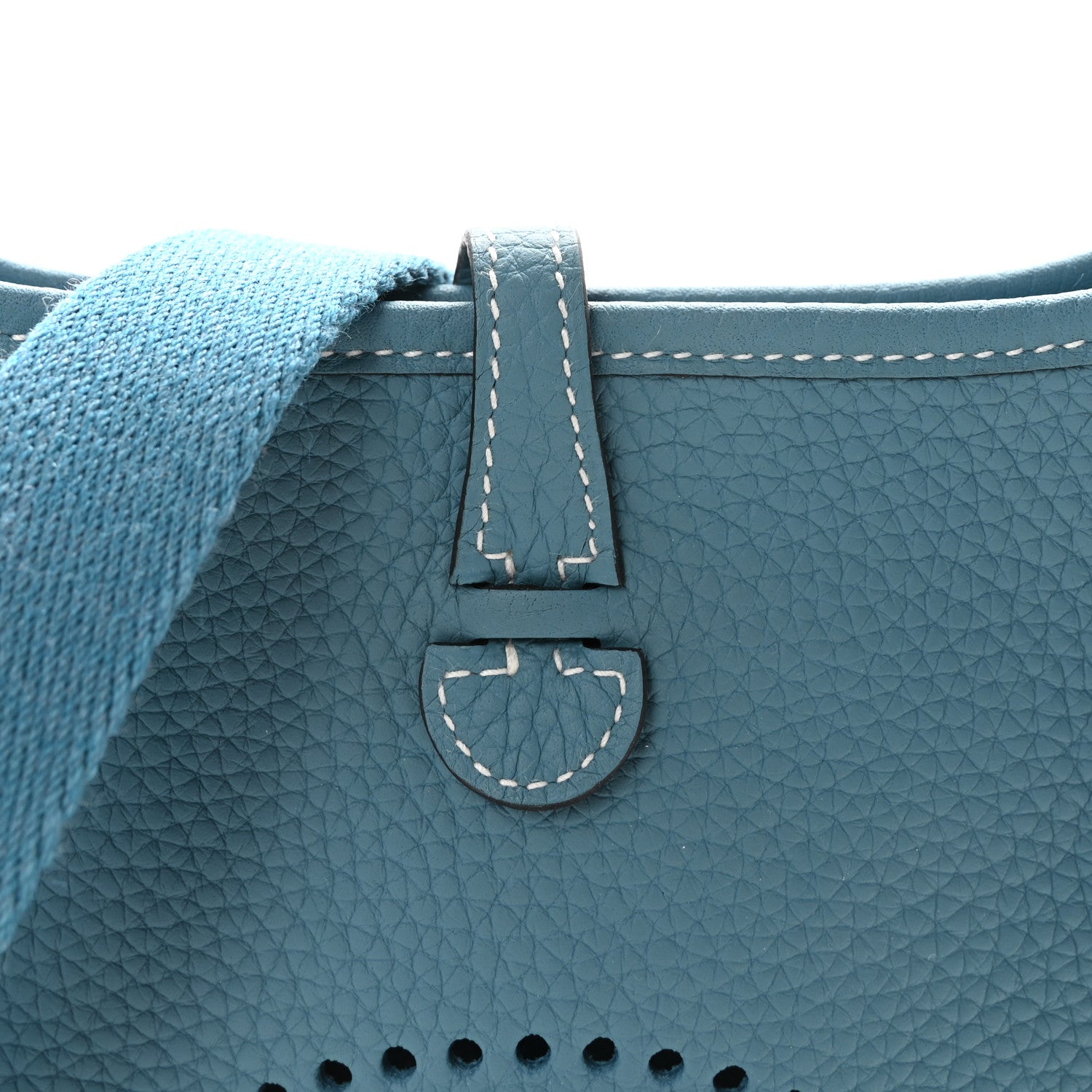 Hermes Taurillon Clemence Evelyne TPM New Blue Jean 8 of 11