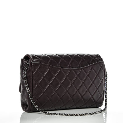 Chanel Lambskin Quilted Clutch With Chain Flap Purple 3 of 8
