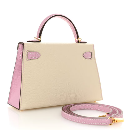 Hermes Epsom Horseshoe Mini Kelly Sellier 20 Craie Mauve Sylvestre 3 of 16