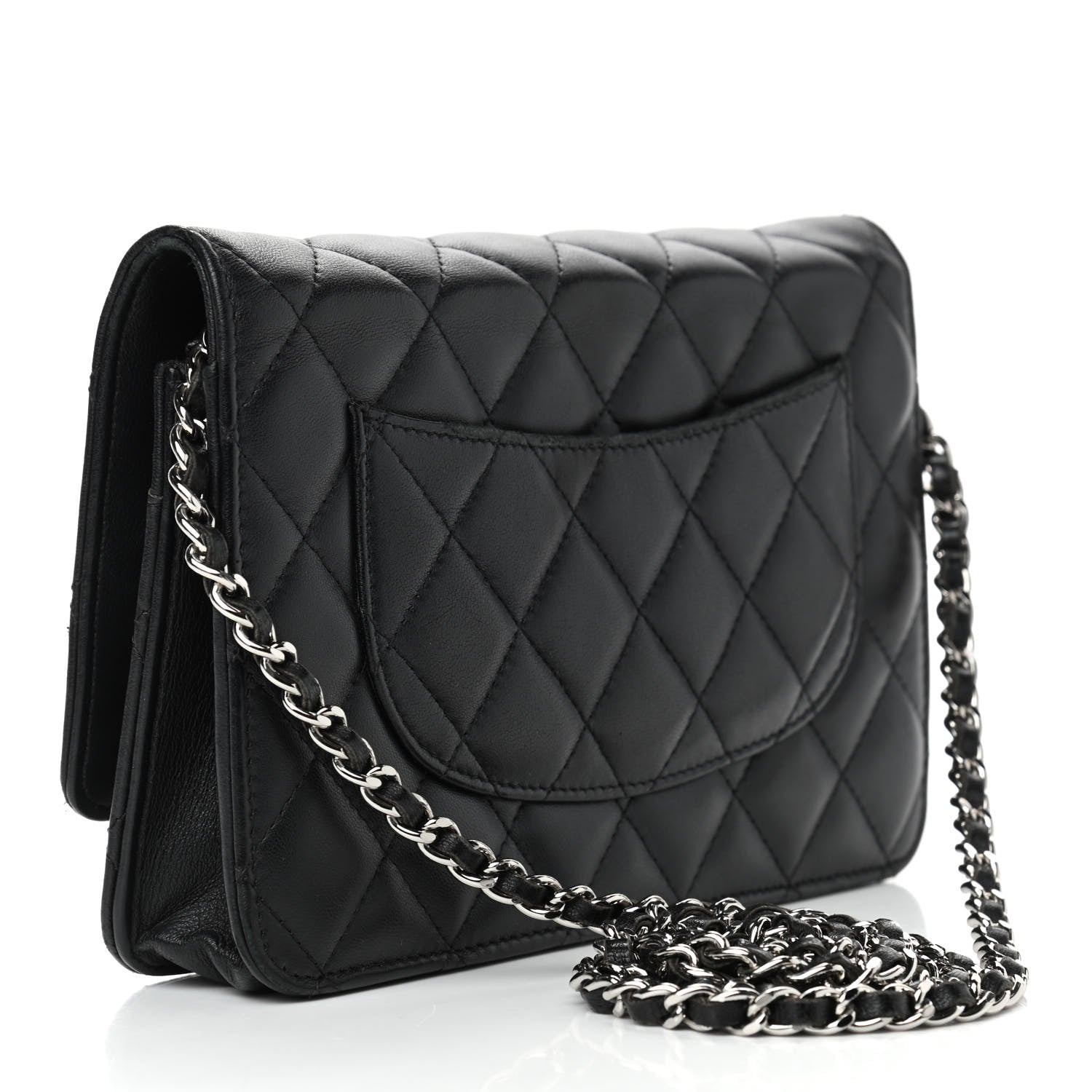 Chanel Lambskin Quilted Wallet On Chain WOC Black 2 of 9
