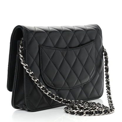 Chanel Lambskin Quilted Wallet On Chain WOC Black 2 of 9