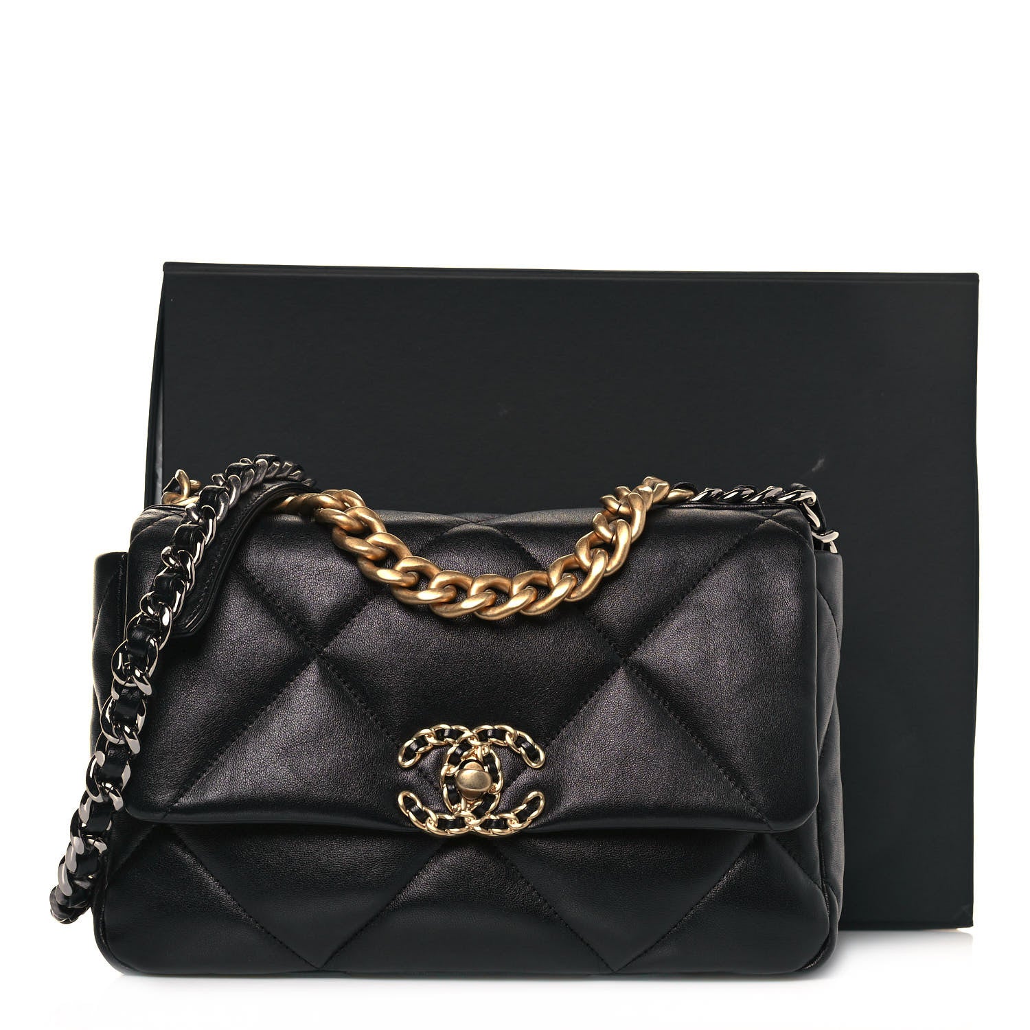Chanel Lambskin Quilted Medium Chanel 19 Flap Black 14 of 14