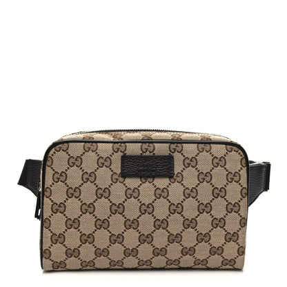Gucci Monogram Dollar Calfskin Belt Bag Beige Ebony Testa di Moro Marrone Scuro 1 of 11