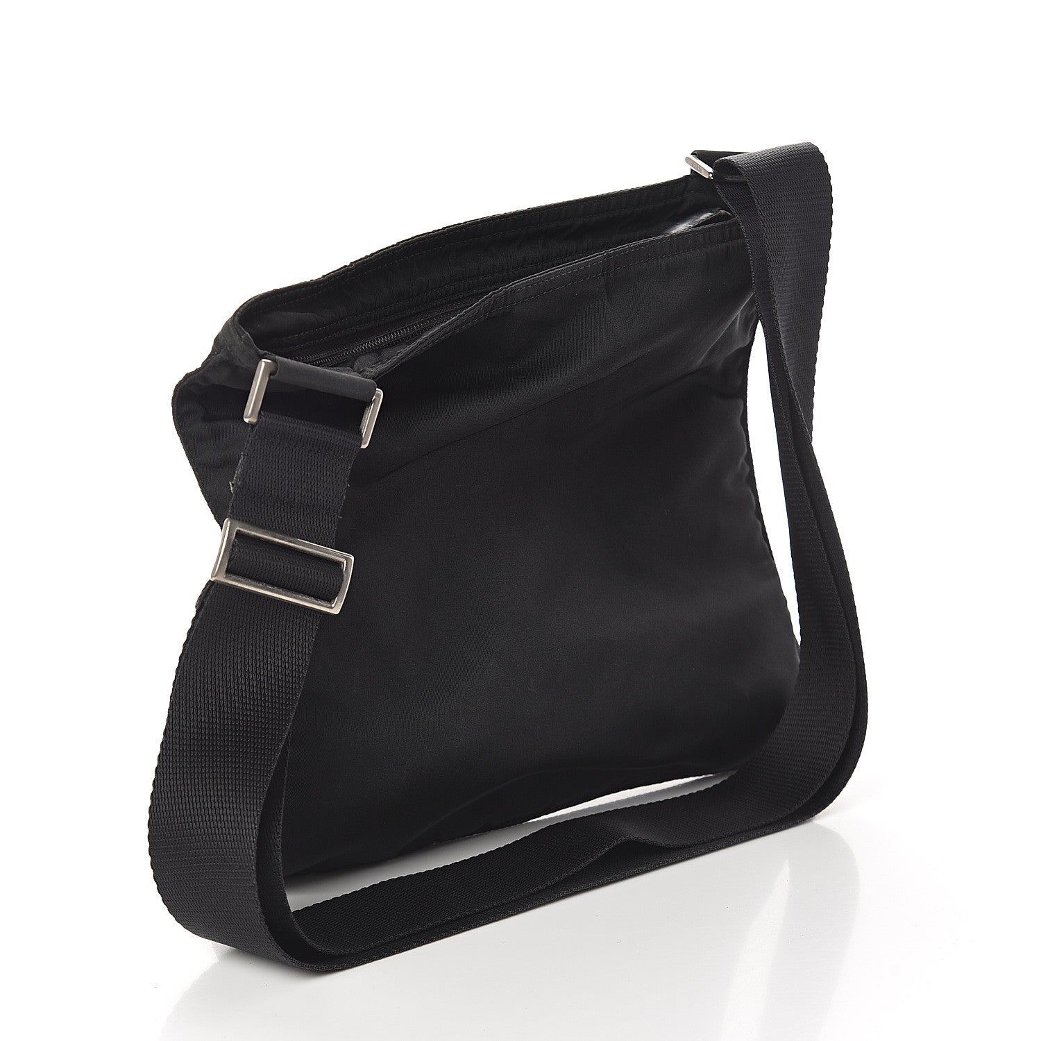 Prada Nylon Flat Messenger Bag Black 2 of 8