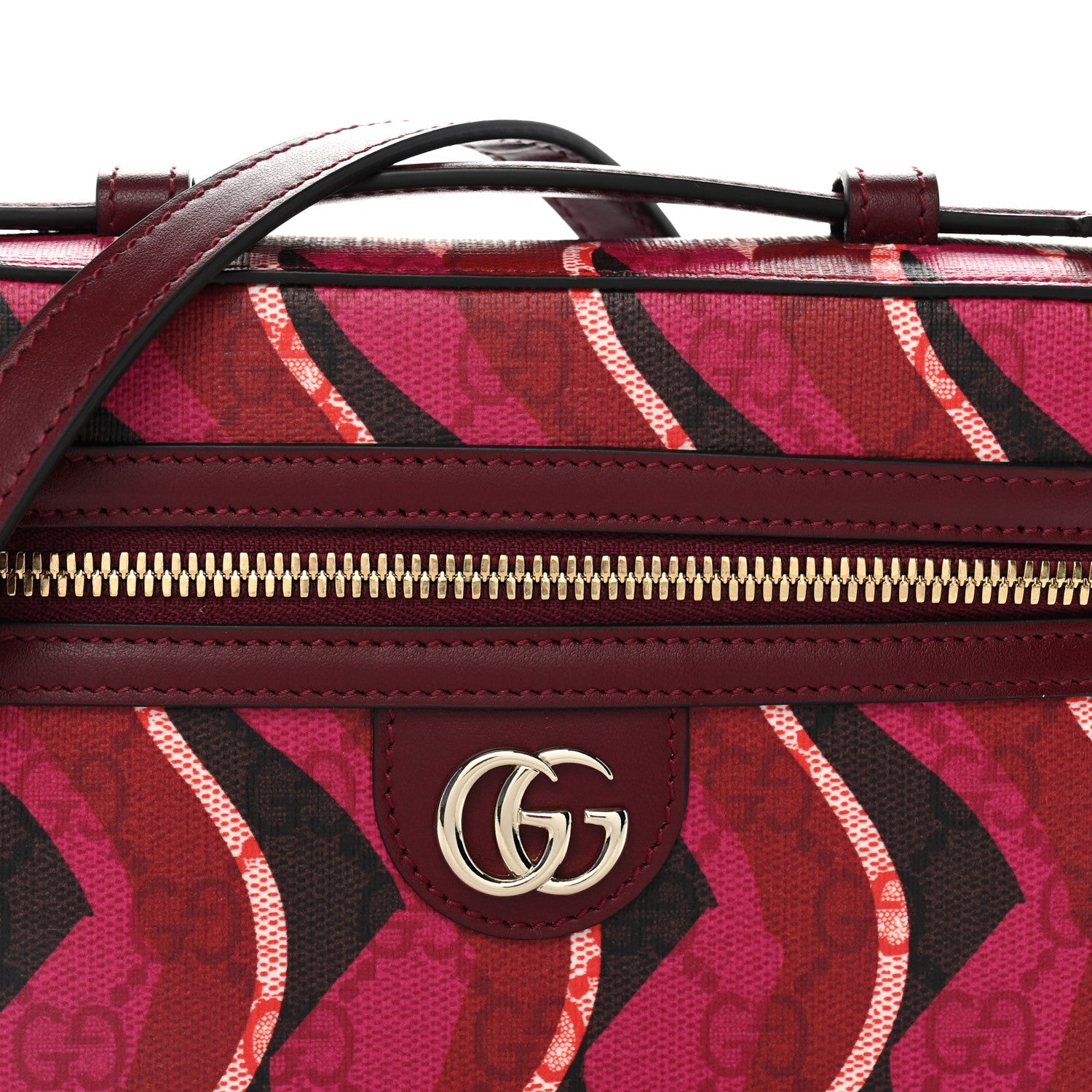 Gucci GG Supreme Monogram Canvas Lunar New Year Shoulder Bag  Red Pink Multicolor 8 of 10