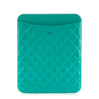 Chanel Patent Quilted iPad Case Green 1 of 11