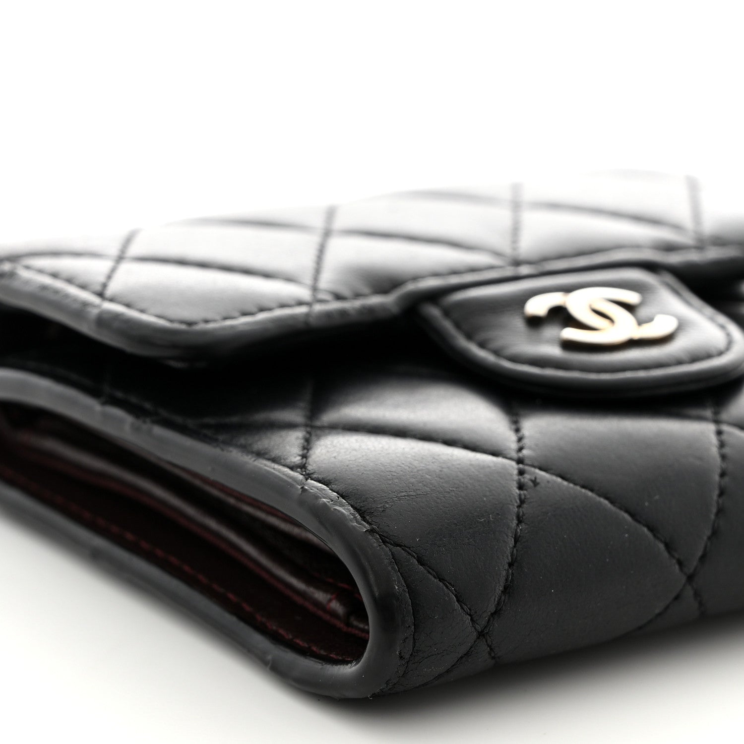Chanel Lambskin Quilted Compact Flap Wallet Black 9 of 13