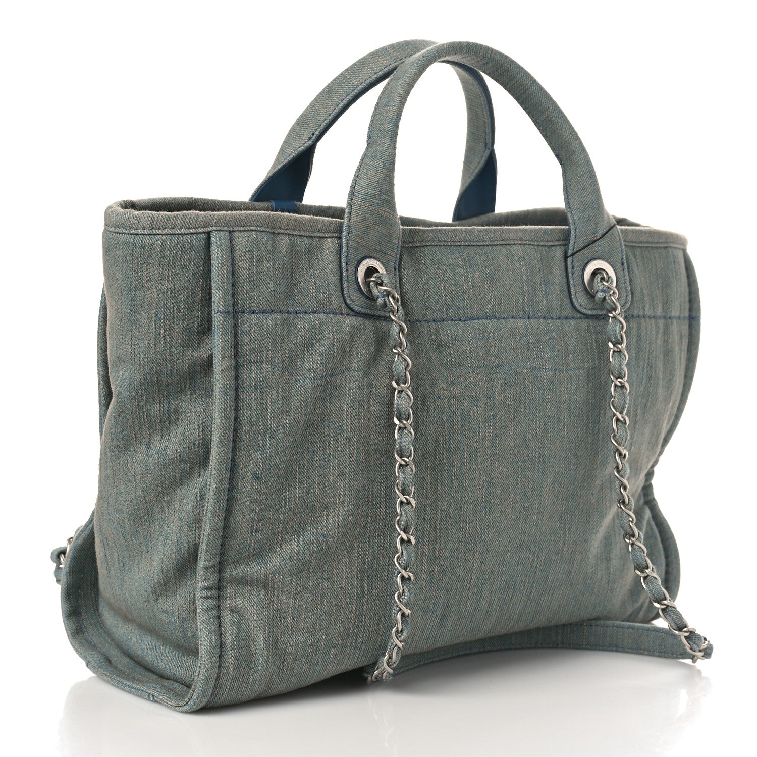 Chanel Denim Small Deauville Tote Light Blue 4 of 11
