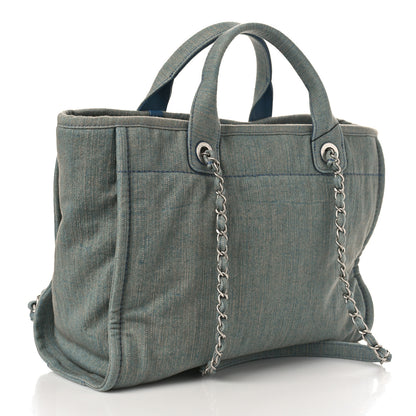 Chanel Denim Small Deauville Tote Light Blue 4 of 11