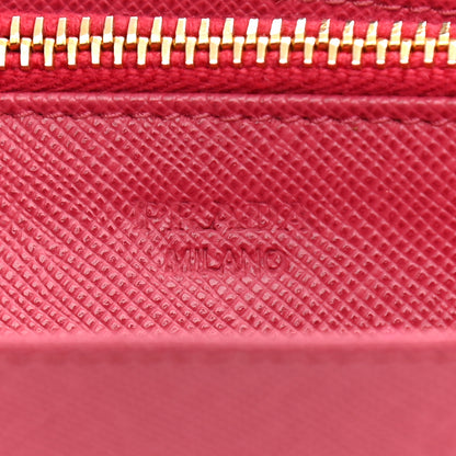 Prada Saffiano Metal Mini Crossbody Wallet Peonia 7 of 11