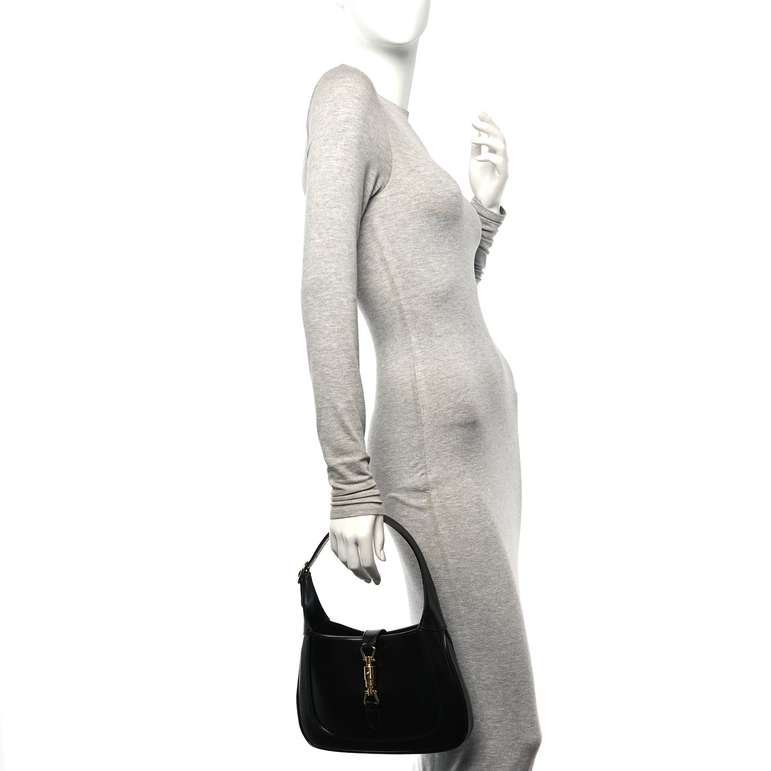 Gucci Boarded Dyana Lux Calfskin Small Jackie 1961 Hobo Black 2 of 11