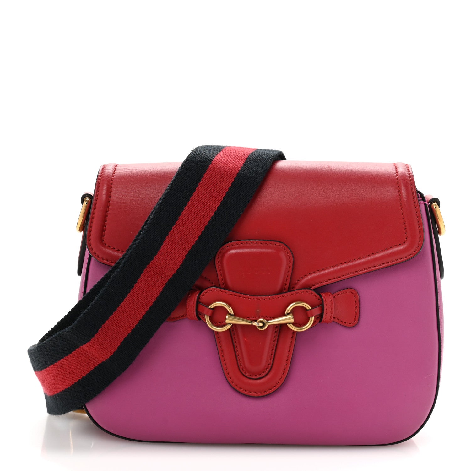 Gucci Calfskin Medium Lady Web Shoulder Bag New Rosette Hibiscus Red 1 of 14