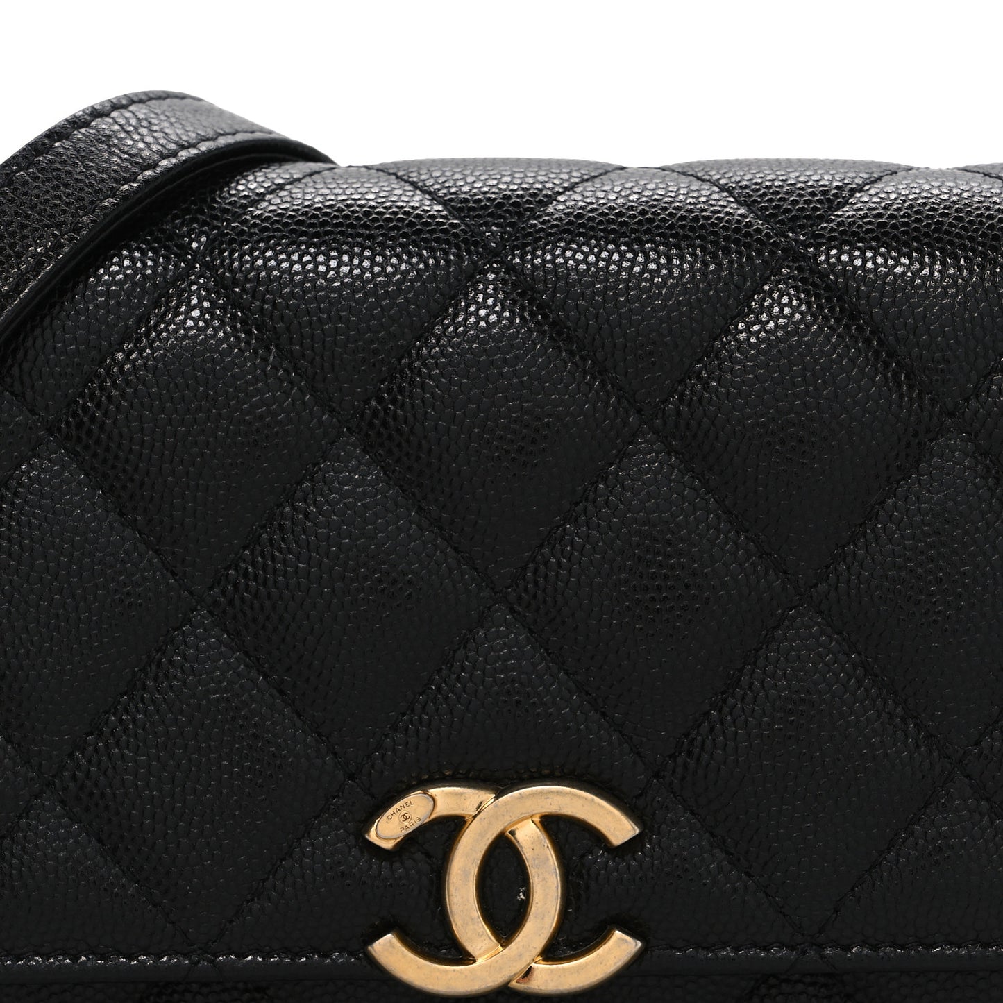 Caviar Quilted Mini Bracelet On Chain Wallet On Chain WOC Black