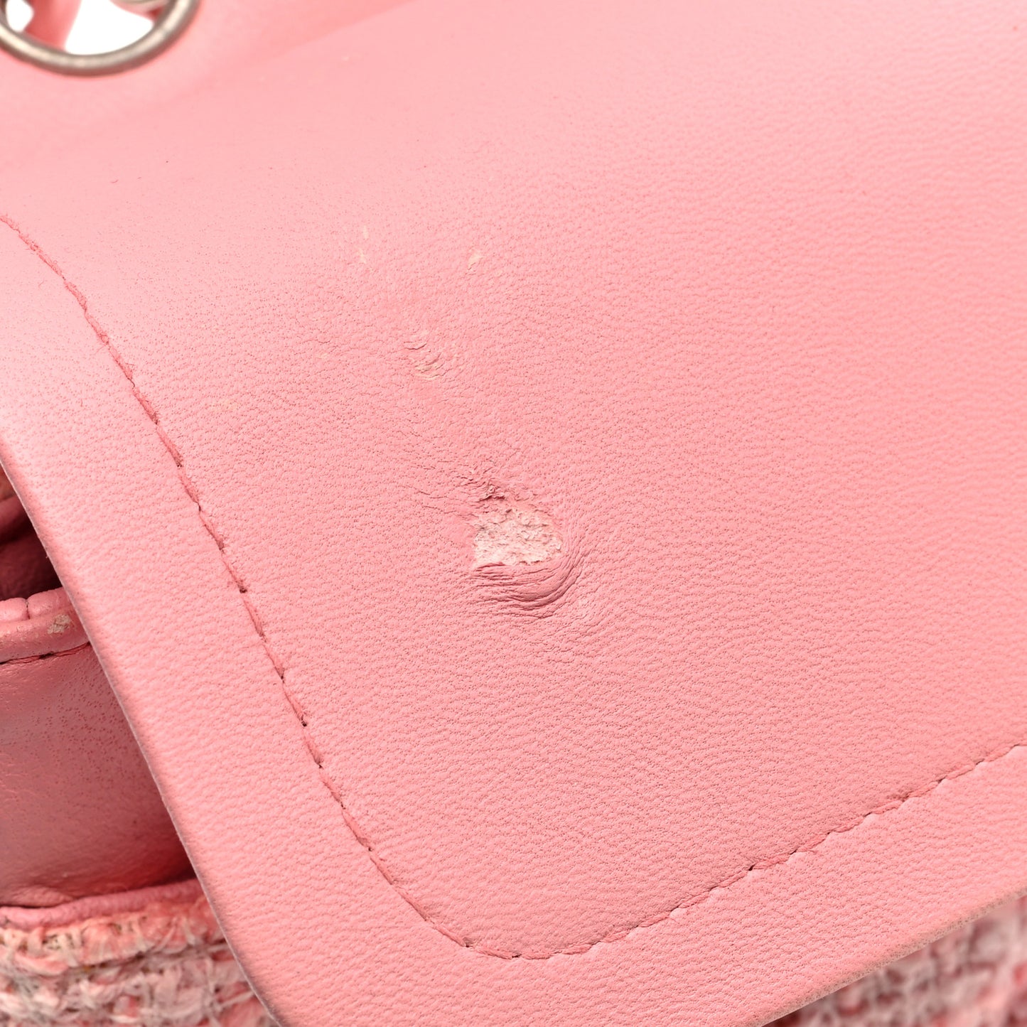 Tweed Medium Double Flap Pink