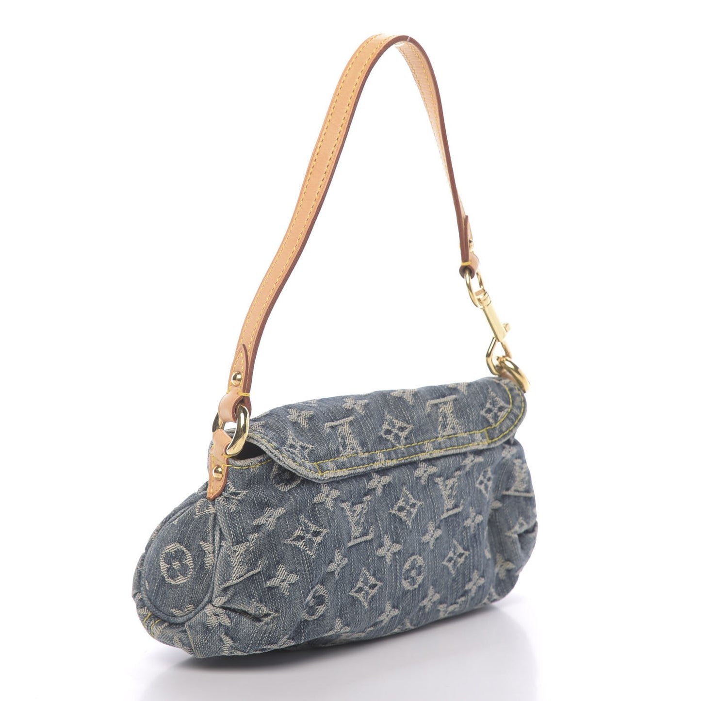 Monogram Denim Mini Pleaty Blue