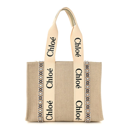 Chloe Cotton Medium Woody Ribbon Tote Slate Green 1 of 13