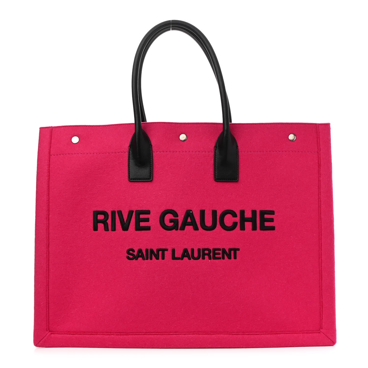 Saint Laurent Wool Rive Gauche Tote Fuchsia 1 of 9