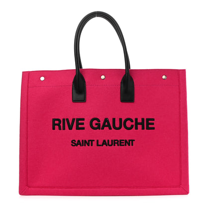 Saint Laurent Wool Rive Gauche Tote Fuchsia 1 of 9