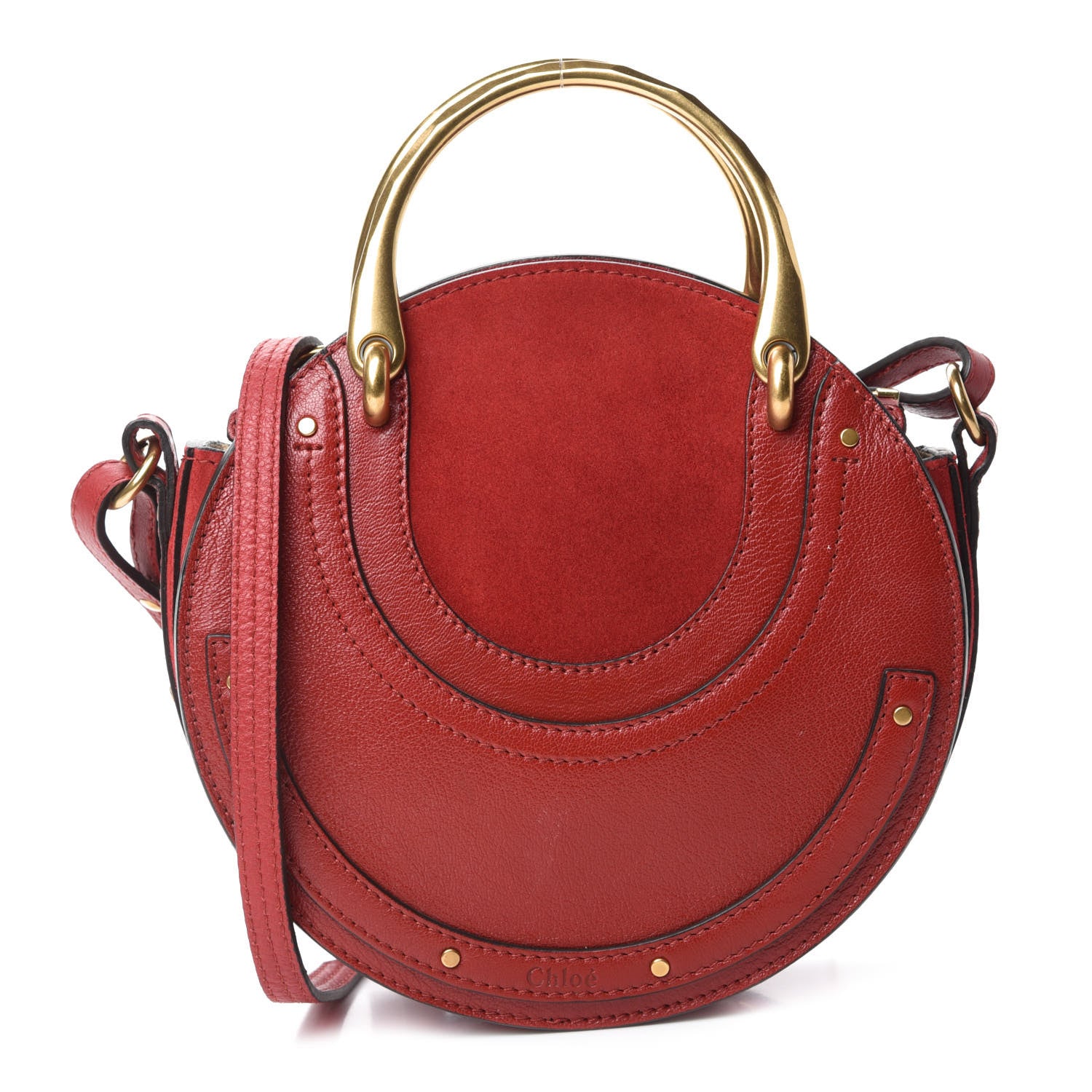 Chloe Calfskin Suede Small Pixie Bag Dahlia Red 1 of 10