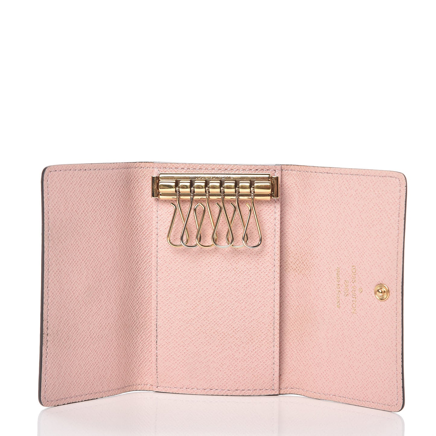 Damier Ebene Multicles 6 Key Holder Rose Ballerine