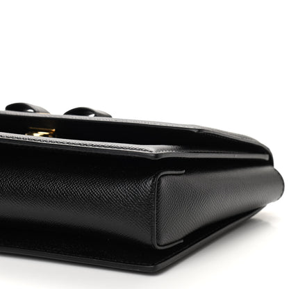 Salvatore Ferragamo Hammered Calfskin Vara Bow Chain Flap Crossbody Black 9 of 9