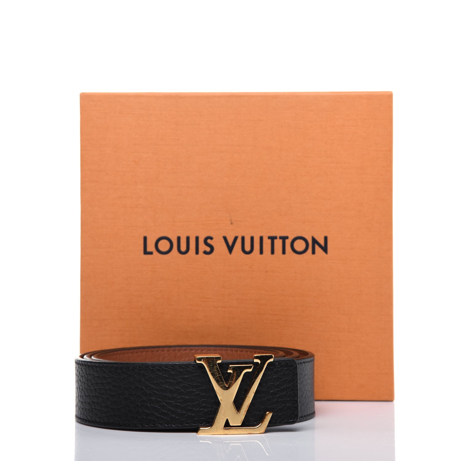 Louis Vuitton Taurillon Calfskin 30mm LV Initiales Reversible Belt 85 34 Black 9 of 9