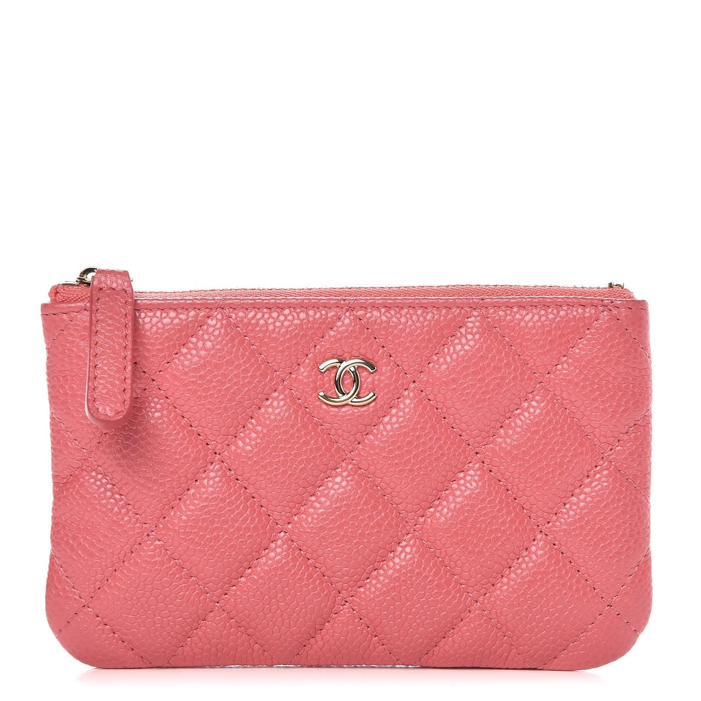 Caviar Quilted Small Cosmetic Case Pink