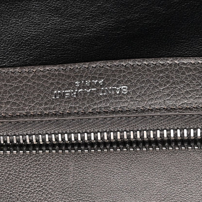 Saint Laurent Sheepskin Matelasse Chevron Monogram Large College Satchel Dark Anthracite 6 of 11