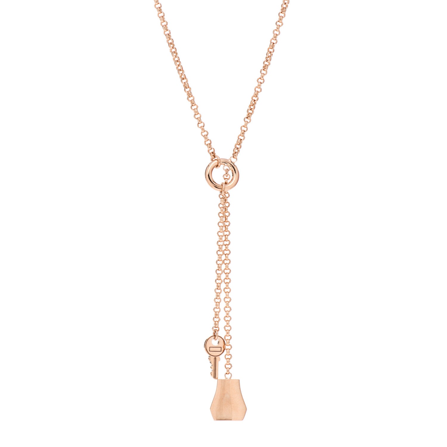 Hermes 18K Rose Gold PM Kelly Clochette Necklace 1 of 7