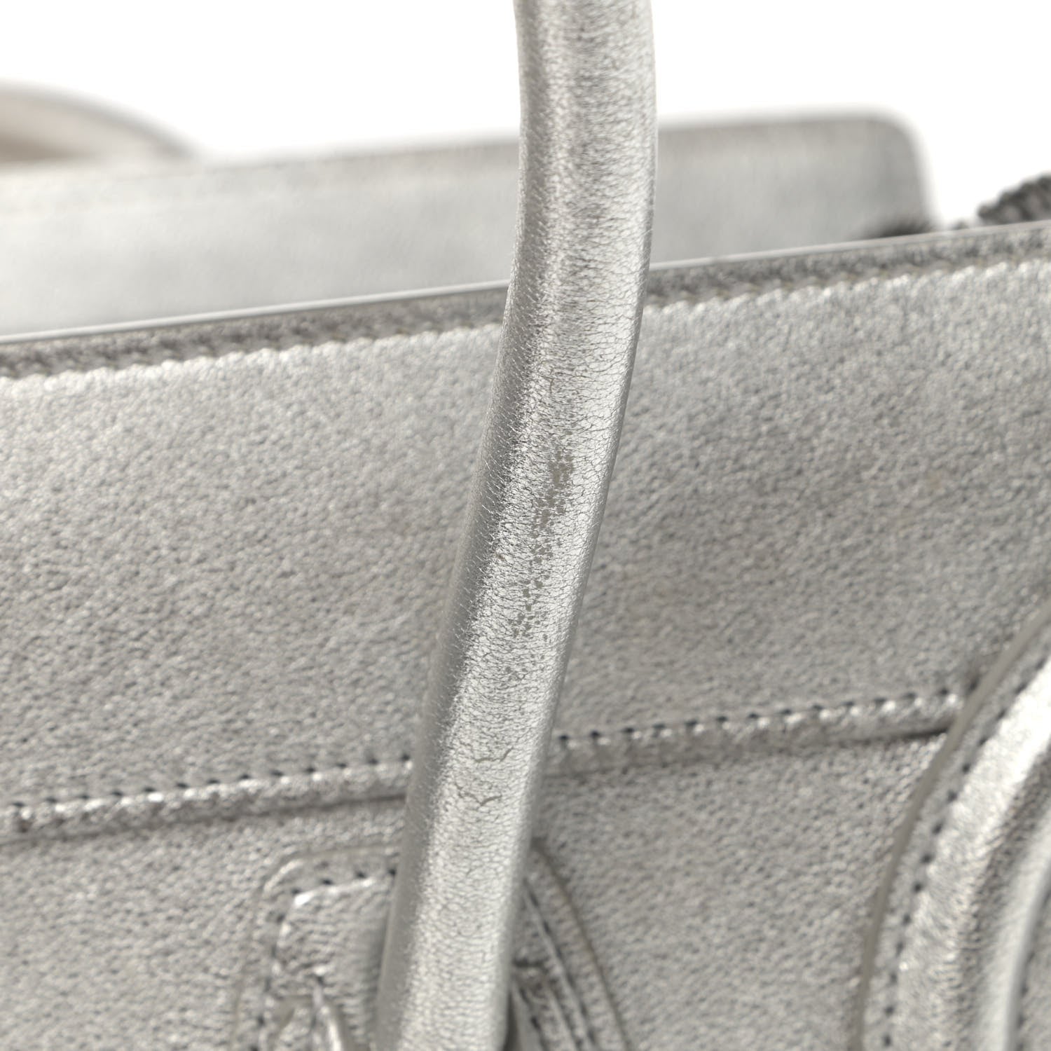 Celine Laminated Lambskin Micro Luggage Silver 20 of 26