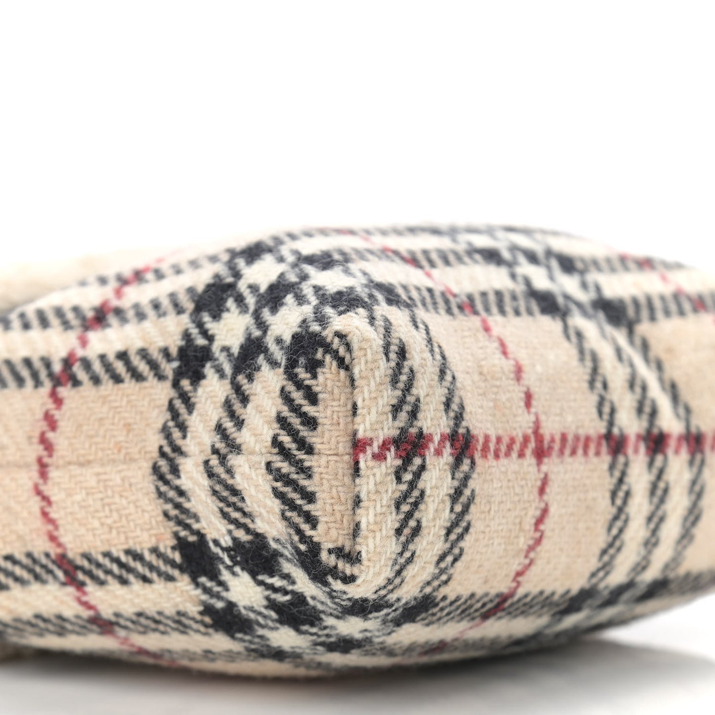 Shearling Wool Check Bag Beige