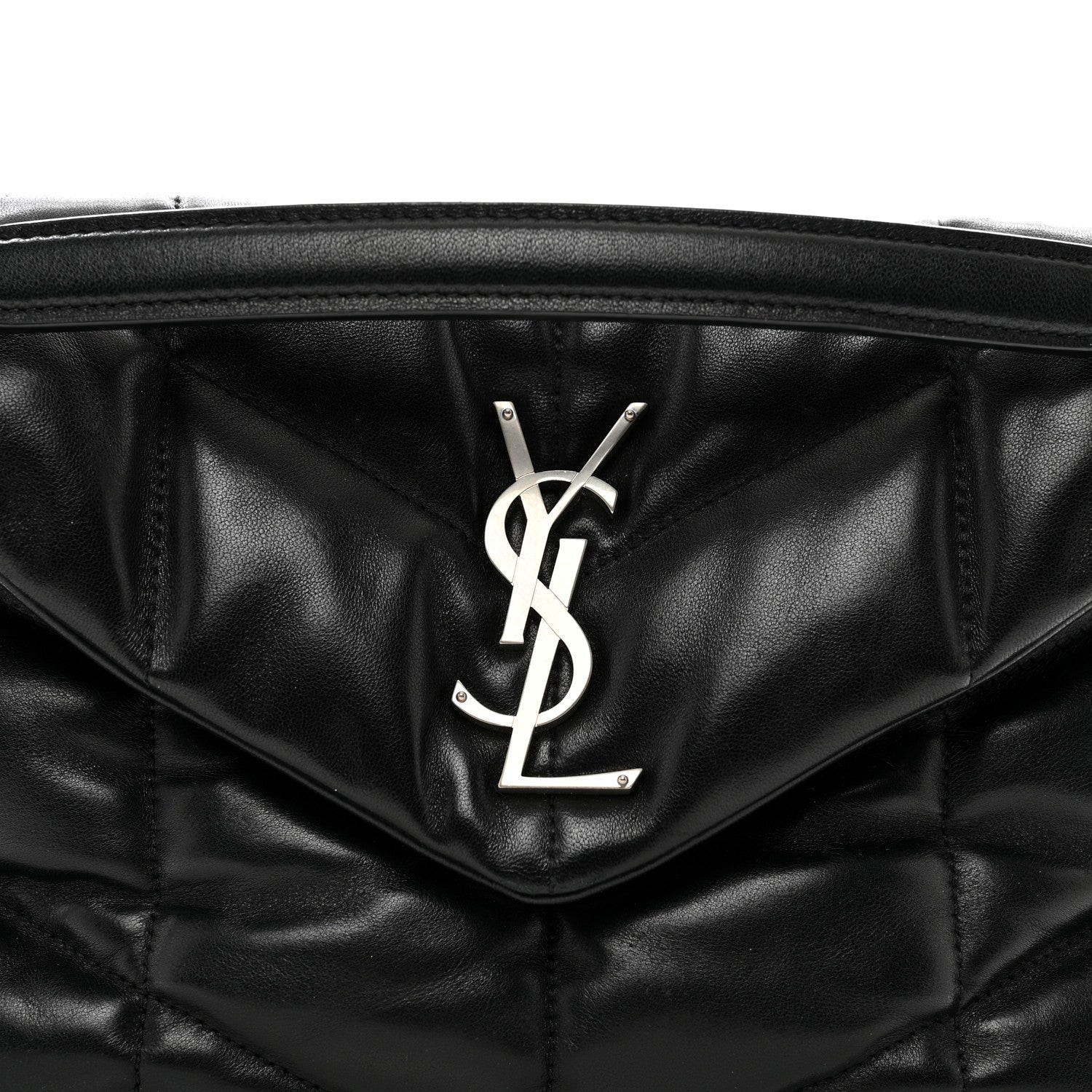 Saint Laurent Lambskin Quilted Small Loulou Puffer Monogram Chain Satchel Black 5 of 10