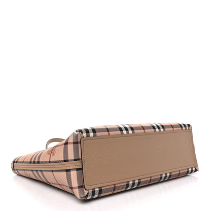 Burberry Grainy Calfskin Haymarket Check Small Reversible Tote Mid Camel 4 of 8