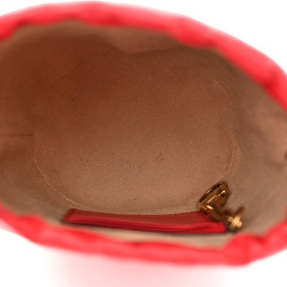 Gucci Calfskin Matelasse Mini GG Marmont 2.0 Bucket Bag Hibiscus Red 5 of 12