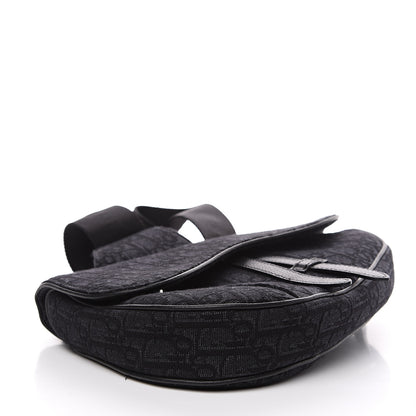 Christian Dior Oblique Mens Saddle Bag Black 3 of 9